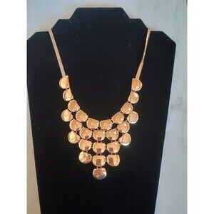 Express Gold Plated Multi Tier Bib Statement Necklace